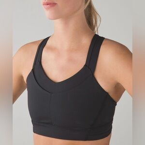Lululemon Rack Pack Bra Crossback Sports Bra Black Size 8